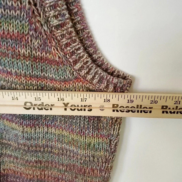 J.G.HOOK Women Knit Vintage Sweater Vest Medium Multicolor Pastel Hidden Buttons - Picture 10 of 11